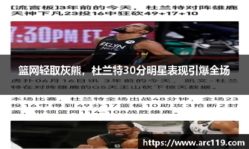篮网轻取灰熊，杜兰特30分明星表现引爆全场